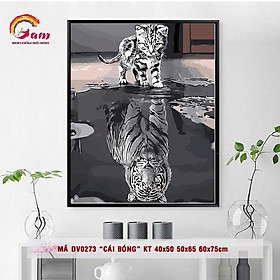 Mua Tranh số hóa tự tô màu theo số BEE HAPPY - Tranh động vật Mèo và Hổ Cái bóng mã DV0273