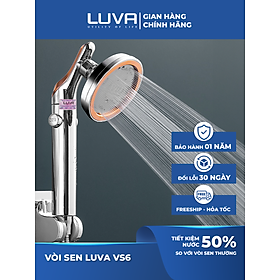 Vòi sen tắm LUVA VS6, bật tắt trên thân sen, bát sen rộng 11cm