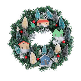 Artificial Christmas Wreath Front Door Winter Wreath 14inch Realistic Christmas Decoration for Indoor Outdoor Fireplaces Holiday Home Office