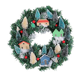 Hình ảnh Artificial Christmas Wreath Front Door Winter Wreath 14inch Realistic Christmas Decoration for Indoor Outdoor Fireplaces Holiday Home Office