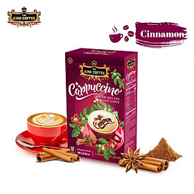 Cà Phê Hòa Tan Cappuccino Vị Quế KING COFFEE - Hộp 12 gói x 20g