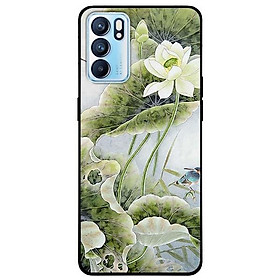 Ốp lưng dành cho Oppo Reno 6 - Reno 6 Z mẫu Sen Trắng Chú Chim