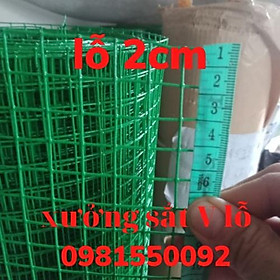 Mua ( rộng 1m-ô 2cm) lưới sắt làm chuồng lưới sắt bọc nhựa xanh lưới sắt ô vuông lưới sắt giá rẻ 