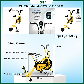 Xe Đạp Tập Thể Dục Tại Nhà Galen G022 Xe Đạp Tập Gym Cải Tiến Kết Hợp Tay Chân Và Dụng Cụ Xoay Eo Hỗ Trợ Đo Nhịp Tim Và Lượng Calo Tiêu Thụ