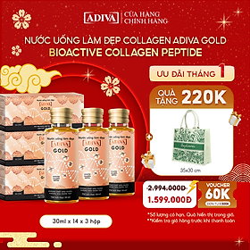 Combo 3 Hộp Gold Adiva Collagen (14 lọ/hộp)- Giúp Làn Da Căng Mịn, Giảm Nếp Nhăn Và Chống Lão Hóa