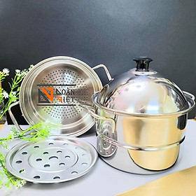 Mua Bộ Xửng Hấp 2 tầng Inox 20cm - Siêu Tiện Ích với vỉ rời chia 2 tầng dùng làm nồi hấp vừa nồi nấu ăn. Kích thước nhỏ gọn Hấp Bánh  chưng cất Phù hợp gia đình