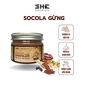 Socola bột Gừng - Hũ pet 60g - SHE Chocolate. Khả năng kháng khuẩn tốt, bổ sung năng lượng và tốt cho sức khỏe. Bổ sung năng lượng, đa dạng vị giác. Quà tặng sức khỏe, quà tặng người thân, dịp lễ