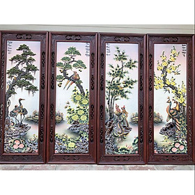 Mua BỘ TRANH SỨ TỨ QUÝ ĐẮP NỔI CAO CẤP