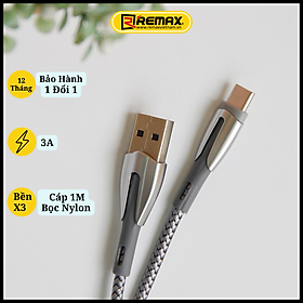 Mua Cáp sạc nhanh 3A và truyền dữ liệu chân type c . Hàng Chính Hãng Remax  RC-162a