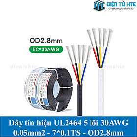 Mua Dây tín hiệu 5 lõi 2464 30AWG  7*0.10TS vỏ PVC 80 độ OD 2.8mm (5 mét)