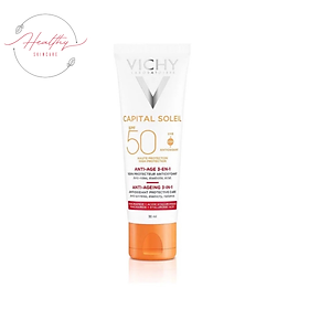 Kem Chống Nắng Bảo Vệ Và Giúp Giảm Các Dấu Hiệu Lão Hóa Vichy Capital Ideal Soleil Anti-Ageing SPF50+ UVB+UVA 50ML