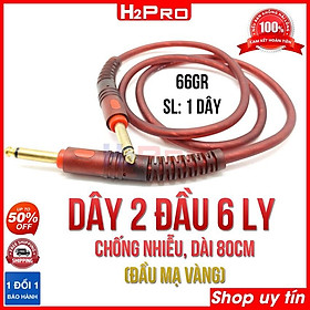 Mua Dây jack 6 ly 2 đầu H2Pro chống nhiễu cao cấp dài 80cm  dây 2 đầu 6 ly chuyên dụng cho guitar (1 dây)