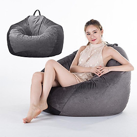2 Xám Ghế Ghế Sofa Nhung Lười Beanbag House Bao Không Chất Độn cho Phòng Ngủ