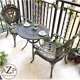 Mua Bộ Bàn Ghế Sân Vườn 60cm Ngoài Trời Outdoor Ban Công (100% Nhôm Đúc) Hàng Nhập Khẩu 100