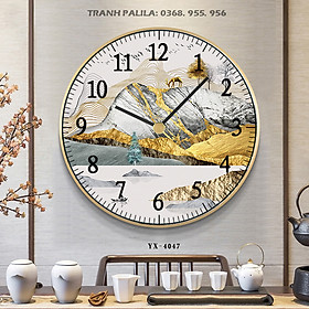 Mua Tranh Đồng Hồ Tròn Treo Tường Giá Rẻ - Đồng Hồ Pha Lê Họa Tiết Phong Cảnh Đẹp