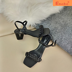 Sandal cao gót enako tp13579 - mũi vuông quai hậu gót cao 5cm