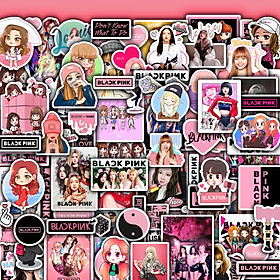 Sticker Dán Nón Bảo Hiểm , Dán Điện Thoại , Dán Laptop | Set 50 Hình Chủ Đề Black Pink