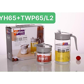 Bình đựng dầu thủy tinh 630ml chia ml và nắp đóng mở tự động