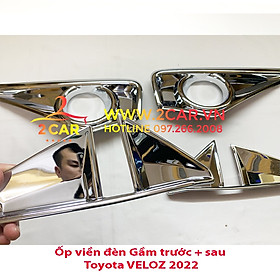 Ốp viền đèn gầm trước, sau xe Toyota VELOZ 2022 2023 mạ crom cao cấp