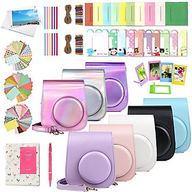 Bộ Túi Da Pu Đựng Máy Ảnh Fujifilm Instax Mini 11 + Album Chứa 64 Ảnh + Phụ Kiện Trang Trí Ảnh 10 Trong 1