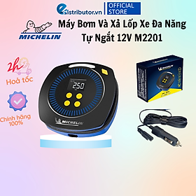 Máy Bơm Và Xả Lốp Xe Đa Năng Tự Ngắt 12V Michelin M2201 - Hàng Chính Hãng - Có Đèn Led Lớn, Cài Đặt Sẵn Chế Độ, Dễ Thao Tác Sử Dụng, Gọn Nhẹ