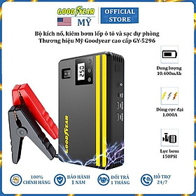 Bộ kích điện, kích bình ắc quy, kiêm máy bơm lốp ô tô và sạc dự phòng Goodyear GY-5296 - Hàng Nhập Khẩu (Bảo hành 12 tháng)