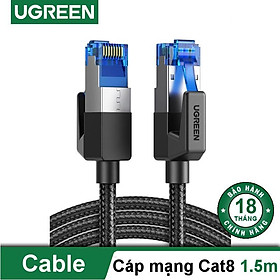 Cáp mạng Cat8 đúc sẵn bọc dù dài 1-5M chính hãng UGREEN NW153 - Hàng chính hãng