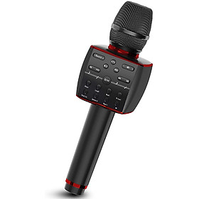 Micrô Karaoke không dây Bluetooth Chuyên nghiệp Mic Chuyên nghiệp Máy hát di động cho điện thoại/TV/loa/loa KTV Màu: Đen