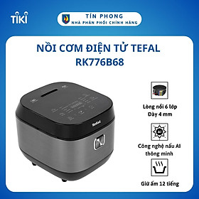 Mua Nồi cơm điện tử Tefal RK776B68 -- Dung tích 1.8 Lít - Lòng nồi dày 4mm - nồi dày 6 lớp  lòng nồi phủ Ceramic - Công nghệ nấu AI thông minh và cảm biến nhiệt kép - Hàng chính hãng