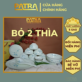 Mua Bộ bát đĩa sứ Bát Tràng  bộ chén dĩa men kem họa tiết đào xanh cao cấp 13 chi tiết  có bán các món lẻ