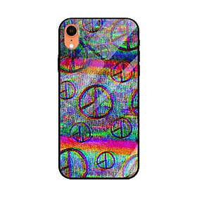 Ốp lưng kính cường lực cho iPhone Xr Nền Peace Vòng Tròn - Hàng Chính Hãng