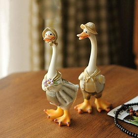 2pcs Simulation Duck Figurines , Resin Artificial Duck Decor, Duck Model Sculpture,Duck Statue, Simulation Animal Model, Art Crafts Statues Decor