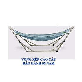 Mua Bộ võng xếp khung võng inox lưới võng cán thép lớn Xám