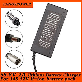 52V 2A Bộ sạc 58.8V 2A Bộ sạc xe đạp điện cho 14S 58.8V 52V 2A Bộ sạc pin lithium Kugoo G1 Bộ sạc xe đạp điện Chất lượng cao: DC5.5x2.1mm