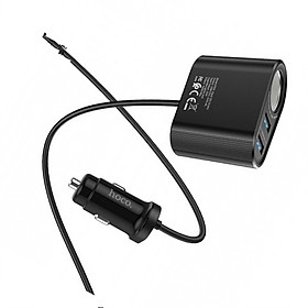 Tẩu sac điện thoại trên xe hơi ba đầu ra usb dài 1.2m ( 2 màu) - Hàng chính hãng