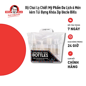 Bộ chiết mỹ phẩm du lịch (bộ 6 cái) Uncle Bills AG0258