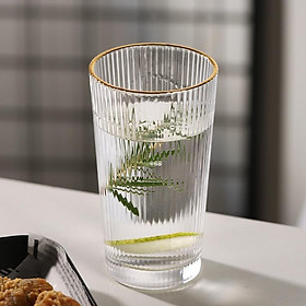 Mua Cốc thủy tinh cao cấp họa tiết sọc dọc  ly thủy tinh uống nước Heodecor C16