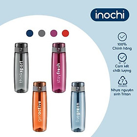 Bình nước thể thao Inochi - Kita Active 700ml màu Xanh chàm/Cam sữa/Ghi sữa/Hồng sen