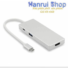 Cổng chuyển đổi đa năng Type C 7 in 1 cho Macbook HDMI 4K, usb, thẻ nhớ - AsiaMart