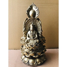 Tượng phật ba mặt bằng đồng nguyên chất cao 23cm