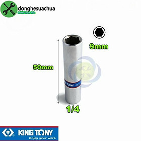 Tuýp 9mm loại 1/4 có 6 cạnh Kingtony 223509M dài 50mm