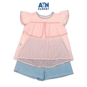 Bộ quần áo ngắn cho mẹ Hoa Cẩm cù hồng cotton - AICDME6YVPRG - AIN Closet