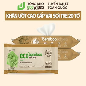 Hình ảnh Khăn giấy ướt cao cấp EcoWipes vải sợi tre sinh thái Bamboo không mùi có thể phân hủy trong môi trường