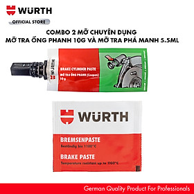 Wurth Combo 2 Loại Mỡ Chuyên Dụng Cho Ô tô Mỡ Tra Ống Phanh 10g Và Mỡ Tra