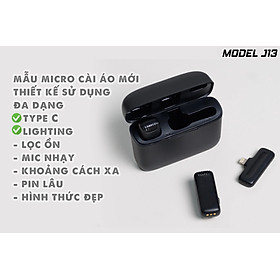 Mic không dây MTMAX J3 dành cho điện thoại gọn kết nối nhanh pin khỏe đủ kết nối kèm dock sạc chuyên quay video clip, vlog, ghi âm chuyên nghiệp