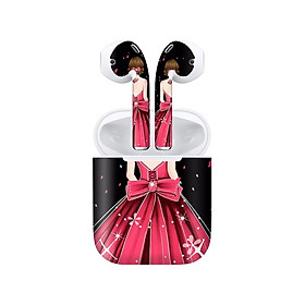 Mua Miếng dán skin chống bẩn cho tai nghe AirPods in hình Cô gái váy hồng - Gin009 (bản không dây 1 và 2