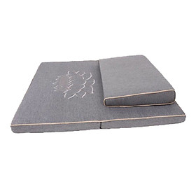 Mua Đệm Dốc Ngồi Thiền thuê Hoa Sen màu xám  nâu (Bằng xơ dừa) - BH93