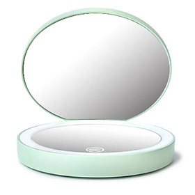 LED Makeup Mirror With Light Portable Double Sided USB Rechargeable Handheld Mirror