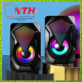 Loa vi tính mini 2.0 LeerFei YST-1046 bass siêu trầm, led nhiều màu hỗ trợ USB 2.0