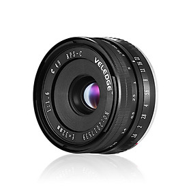 Ống Kính Lớn VELEDGE APS-C Cho Máy Chụp Hình Không Gương Sony E-Mount NEX 3/ NEX 3N/ NEX 5/ NEX 5T/ NEX 5R/ NEX 6/ NEX 7/ A5000/ A5100/ A6000/ A6100/ A6300/ A6500 Đen (32mm F/1.6)
